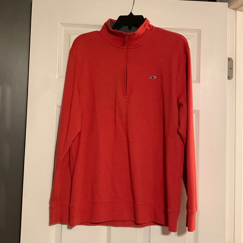 Men’s Coral Vineyard Vines Performance Pullover - Medium